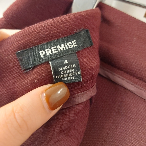 Premise Burgundy A Line Skirt - Picture 3 of 3